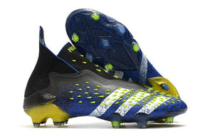 Chuteira Campo Adidas Predator Freak + FG Black/Blue/Yellow - Cano Alto - DA Sports Oficial