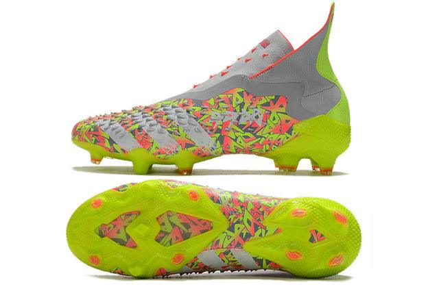 Chuteira Campo Adidas Predator Freak+ FG Clear Grey/White/Solar Yellow - Cano Alto - DA Sports Oficial
