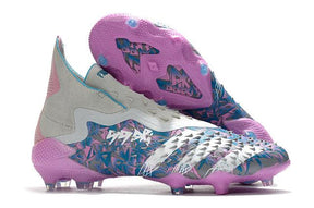 Chuteira Campo Adidas Predator Freak + FG Grey/Blue/Pink - Cano Alto - DA Sports Oficial