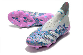 Chuteira Campo Adidas Predator Freak + FG Grey/Blue/Pink - Cano Alto - DA Sports Oficial