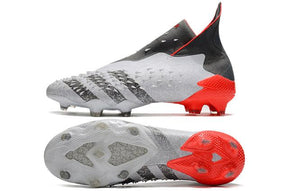 Chuteira Campo Adidas Predator Freak+ FG White/Iron Metallic/Solar Red - Cano Alto - DA Sports Oficial