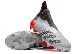 Chuteira Campo Adidas Predator Freak+ FG White/Iron Metallic/Solar Red - Cano Alto - DA Sports Oficial