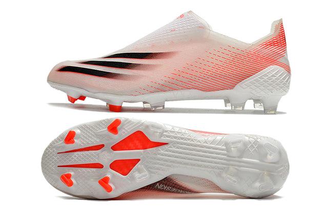 Chuteira Campo Adidas X Ghosted FG Branco e Vermelho - DA Sports Oficial