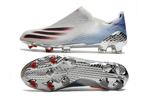 Chuteira Campo Adidas X Ghosted FG Branco/Azul/Vermelho - DA Sports Oficial