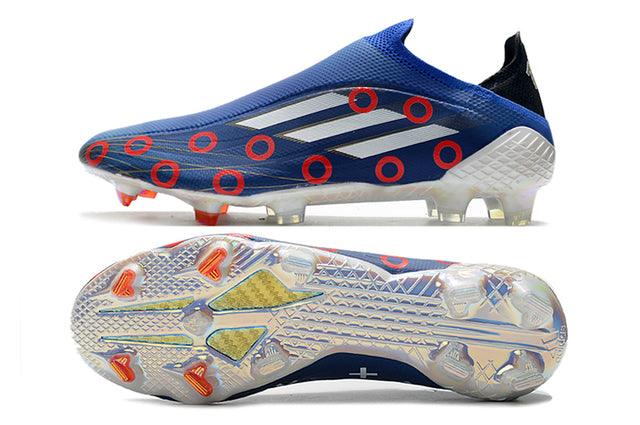 Chuteira Campo Adidas X SpeedFlow FG Azul e Bolinhas - DA Sports Oficial