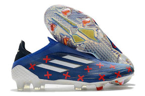 Chuteira Campo Adidas X SpeedFlow FG Azul e Bolinhas - DA Sports Oficial