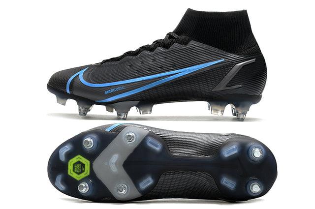 Chuteira Campo Nike Mercurial Superfly VIII Elite SG PRO Anti Clog Black/Blue - Cano Alto - DA Sports Oficial