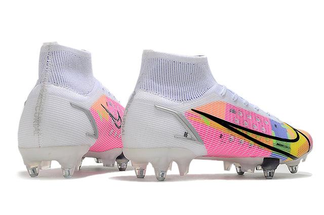 Chuteira Campo Nike Mercurial Superfly VIII Elite SG PRO Anti Clog White/Rosa - Cano Alto - DA Sports Oficial