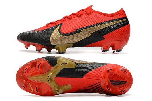 Chuteira Campo Nike Mercurial Vapor 13 Elite FG Red/Black/Gold - Low - DA Sports Oficial