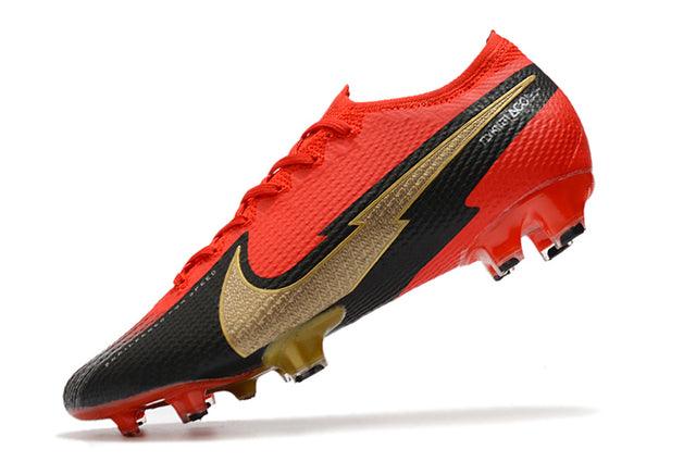 Chuteira Campo Nike Mercurial Vapor 13 Elite FG Red/Black/Gold - Low - DA Sports Oficial