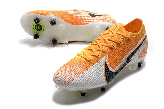 Chuteira Campo Nike Mercurial Vapor 13 Elite SG-PRO Anti Clog Branco e Laranja - DA Sports Oficial