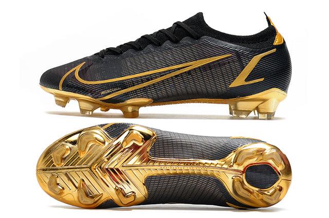 Chuteira Campo Nike Mercurial Vapor 14 Elite FG Black/Gold - Low - DA Sports Oficial