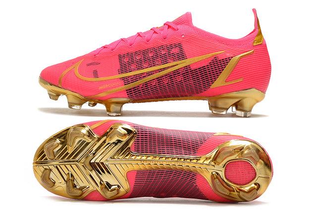 Chuteira Campo Nike Mercurial Vapor 14 Elite FG Rosa/Gold - Low - DA Sports Oficial