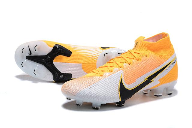 Chuteira Campo Nike Superfly 7 Elite SE FG Branco e Laranja - Cano Alto - DA Sports Oficial
