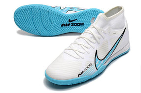 Chuteira Futsal Nike Air Zoom Superfly 9 TF - Branco/Azul - Cano Alto - DA Sports Oficial