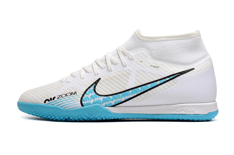 Chuteira Futsal Nike Air Zoom Superfly 9 TF - Branco/Azul - Cano Alto - DA Sports Oficial