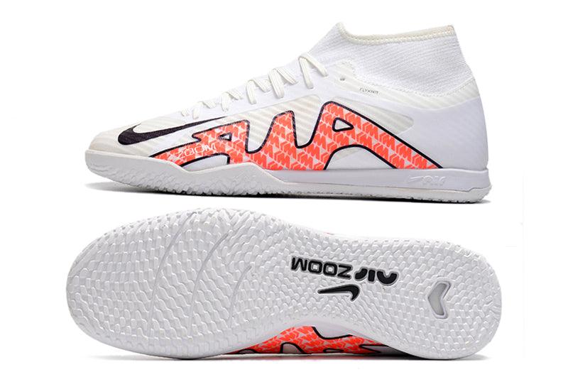 Chuteira Futsal Nike Air Zoom Superfly 9 TF - Branco/Laranja - Cano Alto - DA Sports Oficial