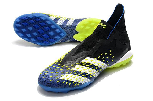 Chuteira Society Adidas Predator Freak + FG Black/Blue - Cano Alto - DA Sports Oficial
