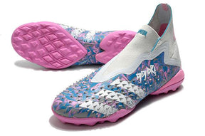 Chuteira Society Adidas Predator Freak + FG White/Blue/Pink - Cano Alto - DA Sports Oficial