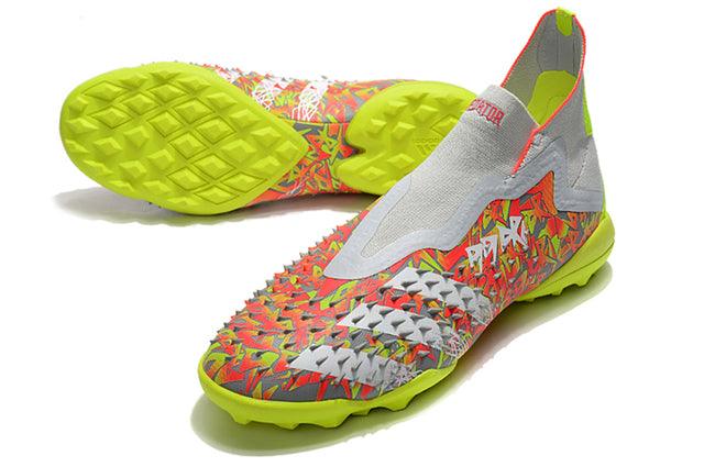 Chuteira Society Adidas Predator Freak + FG White/Orange/Green - Cano Alto - DA Sports Oficial