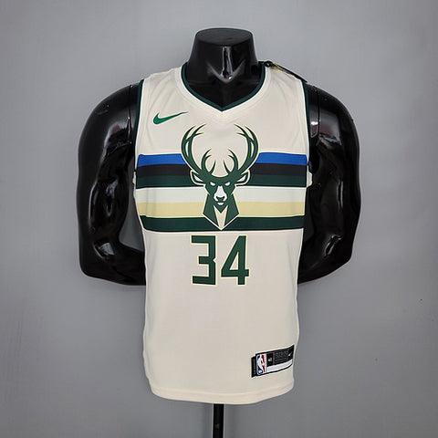 Regata Milwaukee Bucks Masculina - Bege - DA Sports Oficial